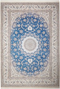 Nain Tappeto persiano 350x250 Blu (Iran) Annodato A Mano