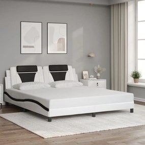 Giroletto Con Testiera Bianco E Nero 180x200 Cm İn Similpelle /