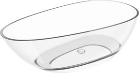 Mexen Glass chiara vasca da bagno autoportante trasparente 170 x 85 cm, tappo cromato - 58061708508