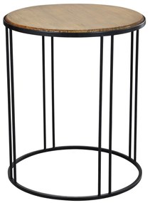 BARLY - tavolino industrial in acciaio e legno