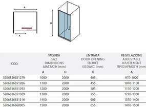 Porta Doccia Scorrevole 6mm Anticalcare H200