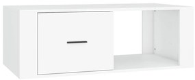 Tavolino da salotto bianco 100x50,5x35 cm in legno multistrato