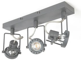 Faretto industriale antracite 3 luci orientabile e inclinabile - Suplux
