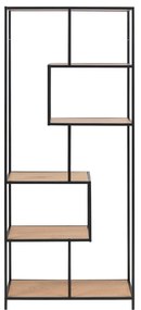 Libreria in rovere nero/naturale 77x185 cm Seaford - Actona