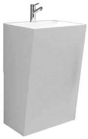 Lavabo freestanding Techno rettangolare H 85 cm in solid surface bianco