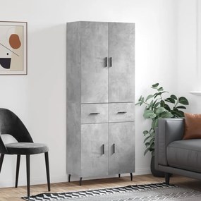 Credenza Grigio Cemento 69,5x34x180 cm in Legno Multistrato