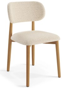ALMO Crema (Monza 90) / telaio in rovere laccato – SEDIA IN LEGNO TESSUTO BOUCLÉ PER SOGGIORNO SALA DA PRANZO CUCINA RETRÒ