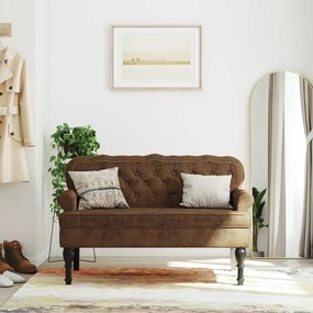Panca Con Schienale Marrone 119,5x64,5x75 Cm İn Scamosciato /