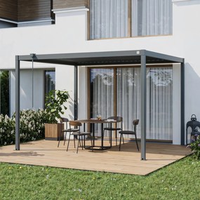 PRIMEYARD Pergola 3x3,5m, tetto lamellare, antracite - (GFPV01109)