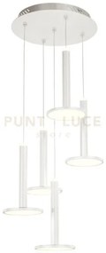 Lampadario led a 5 pendenti tua md17033012-5awh bianco