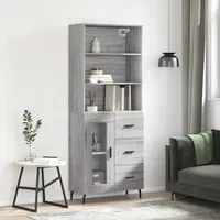 Credenza Grigio Sonoma 69,5x34x180 cm in Legno Multistrato 3189531