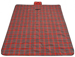 Coperta da picnic con motivo a scacchi rossi 175 x 145 cm