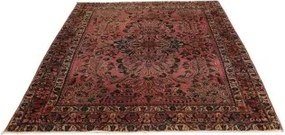 Antik Medaglione Floreale Rosso Antico Blu Scuro 165x195 Cm