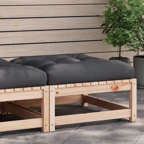 Poggiapiedi Da Giardino Con Cuscino İn Legno Massello Di Pino /