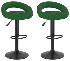 Sgabelli Da Bar 2 Pz Verde Scuro İn Velluto /