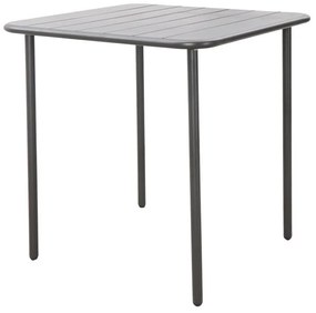 Tavolo da pranzo per giardino Cafe in acciaio con piano in alluminio grigio per 4 persone 70x70cm