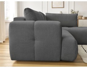 Divano angolare grigio scuro allungabile e con contenitore (penisola a destra/a L) Fuji – Bobochic Paris