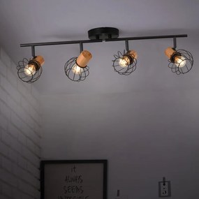 Faretto decorativo senza fonte luminosa MALLOW in acciaio nero E14 28W INSPIRE 4 luci