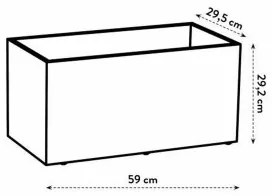 Vaso Elho 59 x 30 x 29 cm Bianco Plastica Rettangolare Moderno