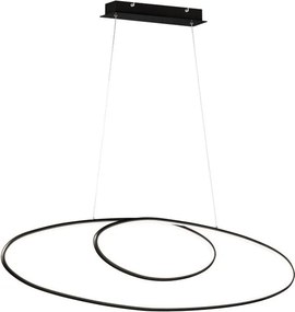 Lampadario LED moderno Avus nero, luce calda 3700 lumen