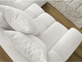 Divano angolare bianco allungabile/con contenitore (con penisola a destra/con chaise lounge) con rivestimento in bouclé Roxelane – Bobochic Paris