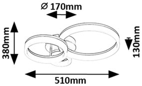 Rabalux 71383 - Plafoniera LED AMILIA LED/24W/230V 3000/4000/6500K oro