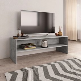 Mobile porta tv grigio cemento 120x40x40cm in legno multistrato