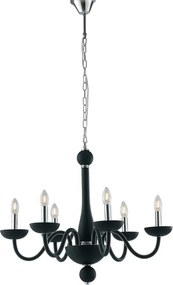 Lampadario Neoclassico Alfiere nero 6x E14 LUCE AMBIENTE DESIGN
