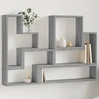 Mensola a Muro Grigio Sonoma 96x12x64 cm in Legno Multistrato 840805