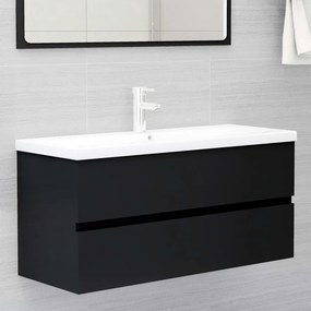 Mobile Lavabo Nero 100x38,5x45 Cm İn Legno Multistrato /