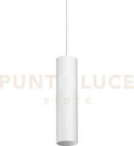 Look round sospensione 1 luce attacco gu10 bianco d.6x25cm