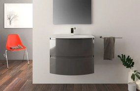 Mobile sottolavabo e lavabo Vague per vasca centrale antracite L 69 x H 55 x P 52 cm 2 cassetti