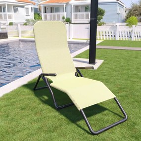 Lettino Basculante Pieghevole Prendisole Sedia Con Braccioli Sdraio Schienale Reclinabile Regolabile Struttura In Metallo Tubolare Per Spiaggia Mare Giardino Piscina Tumaraa 173 x 66 x 60 Cm (Beige)