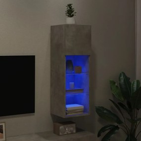 Mobile TV con Luci LED Grigio Cemento 30,5x30x90 cm