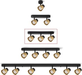 Brilagi - Faretto NUGGET 3xGU10/30W/230V nero/oro