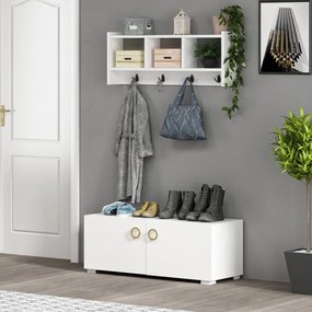 Appendiabiti da parete STAR 35x76 cm bianco