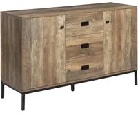 EasyComfort Credenza Moderna in Truciolato e Metallo con 2 Armadietti a 2 Ante con Ripiani e 3 Cassetti, 120x39.5x77 cm