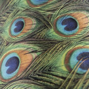 Paralume in velluto con design pavone 35/35/20 con interno dorato