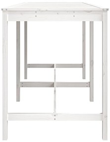 Tavolo da giardino bianco 203,5x90x110cm legno massello di pino