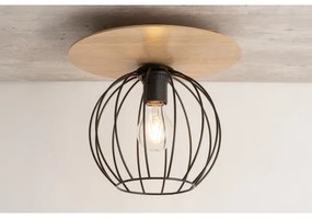 Lampadario a plafone CYBER 1xE27/60W/230V legno/nero