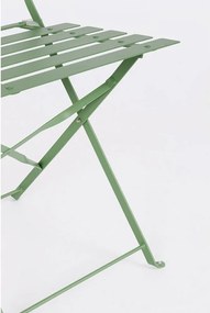 Set da pranzo da giardino color salvia in acciaio per 2 persone Austin – Bizzotto