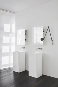 Lavabo freestanding 40x40 cm senza foro rubinetteria in ceramica bianco matt Nic Semplice