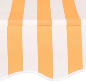 Tenda da Sole Retrattile Manuale 200cm Strisce Arancione Bianco