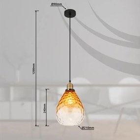 Globo 15786H - Lampadario a sospensione con filo SALVY 1xE27/60W/230V diametro 21 cm arancione