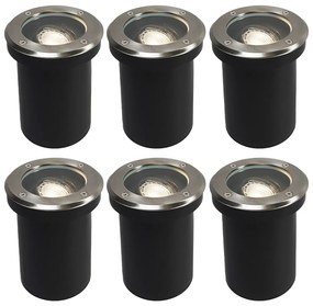 Set di 6 faretti da giardino in acciaio orientabili IP65 - Delux
