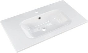 Lavabo da incasso rettangolare in marmo bianco H 2 cm