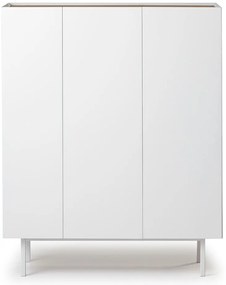 Cassettiera alta bianca effetto rovere95x120 cm Arista - Teulat