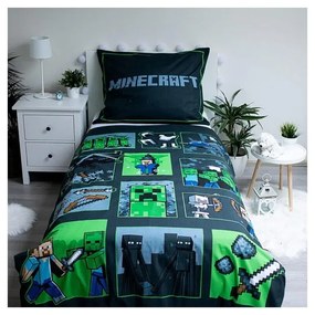 Biancheria da letto per bambini in cotone per letto singolo 140x200 cm Minecraft Survival Mode - Jerry Fabrics