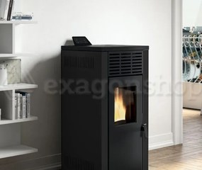 Royal Jada 8 Stufa A Pellet Ad Aria 8 Kw Serbatoio 19 Kg 45x59x102 Cm In Acciaio Nero