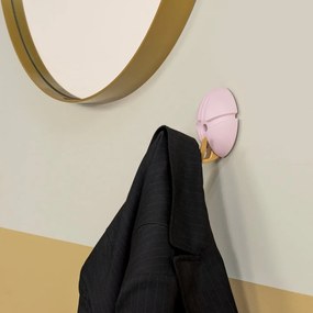 Gancio da parete rosa chiaro/dorato in plastica Tick – Spinder Design